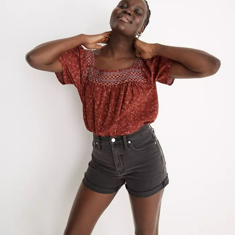 NWOT Madewell Curvy High-Rise Denim Shorts in Lunar Wash